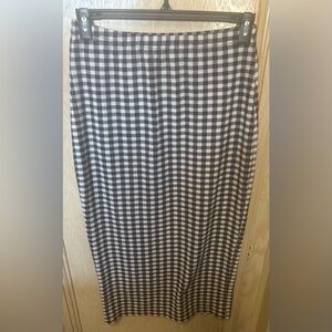 Woman’s Black & White Checkered Pencil Skirt Sz XL Pull On Bodycon